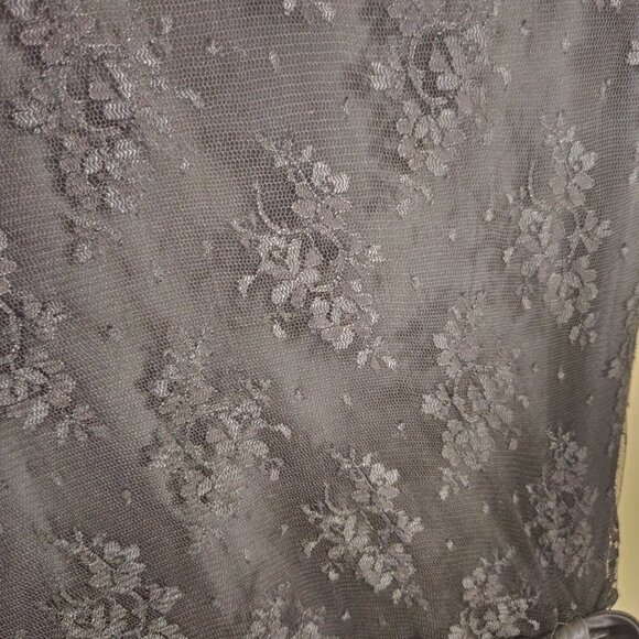 Vintage 80s Black Lace Midi Dress Barbara Chodos For Michael Marcella Size 4 - Picture 7 of 8